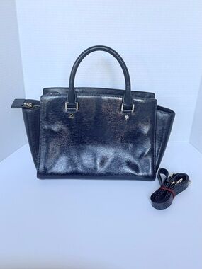 Michael Kors Dark Blue Leather Satchel Bag – Good Condition